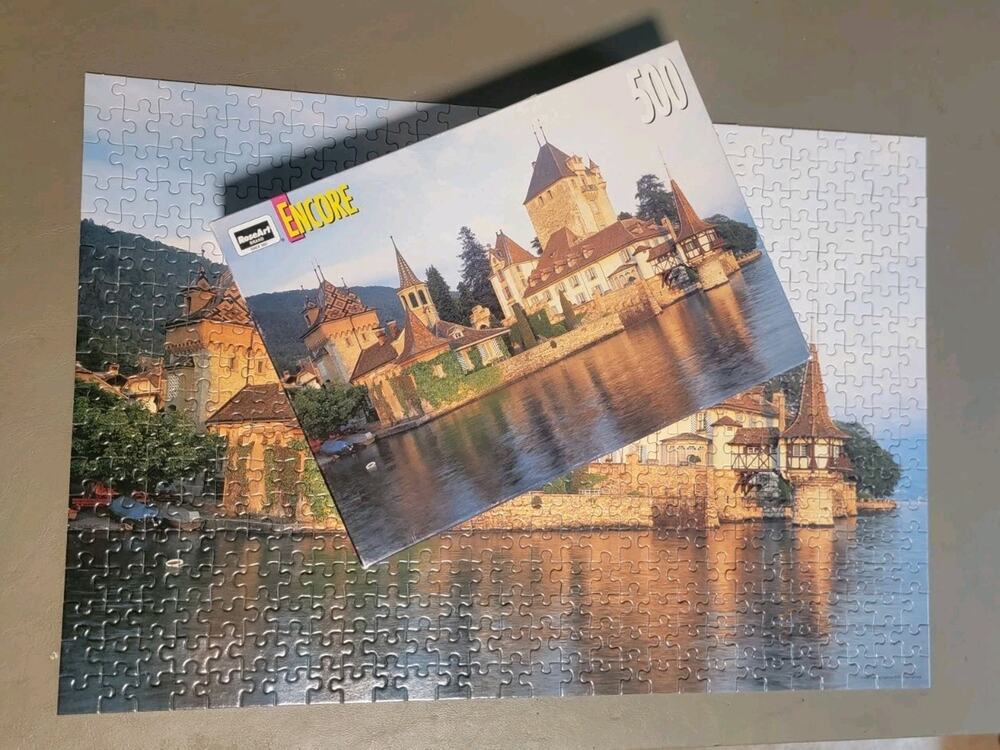 Vintage Roseart Encore 500 Piece Jigsaw Puzzle Switzerland Scene 1998 Complete